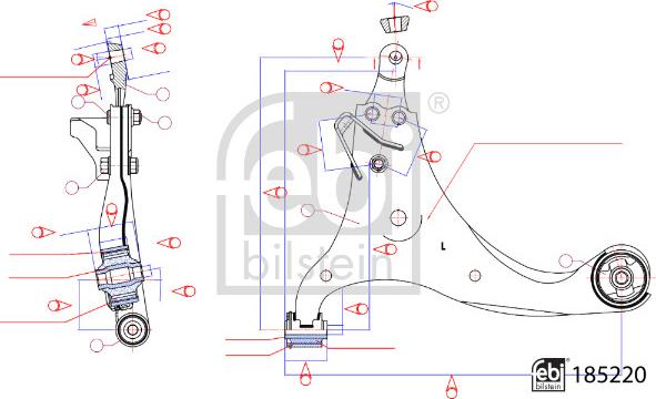 Febi Bilstein 185220 - Bras de liaison, suspension de roue parts5.com