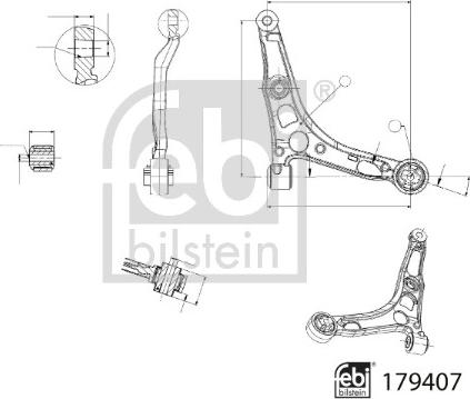 Febi Bilstein 179407 - Barra oscilante, suspensión de ruedas parts5.com