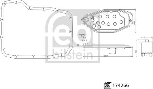 Febi Bilstein 174266 - Filtro hidráulico, transmisión automática parts5.com