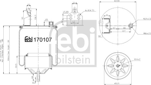 Febi Bilstein 170107 - Burduf, suspensie pneumatica parts5.com