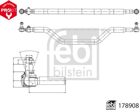 Febi Bilstein 178908 - Uzun rot parts5.com