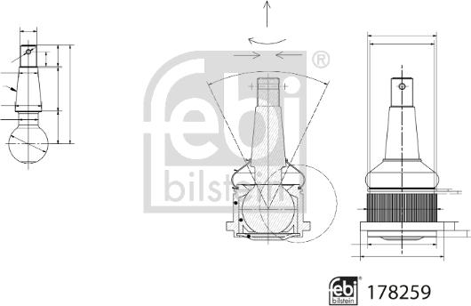 Febi Bilstein 178259 - Шаровая опора, несущий / направляющий шарнир parts5.com