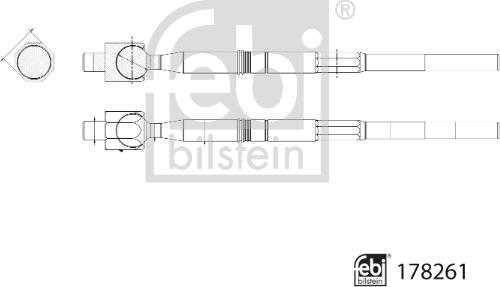 Febi Bilstein 178261 - Aksiyel mafsal, tekerlek sevk çubuğu parts5.com