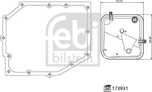 Febi Bilstein 173931 - Filtro hidráulico, transmisión automática parts5.com