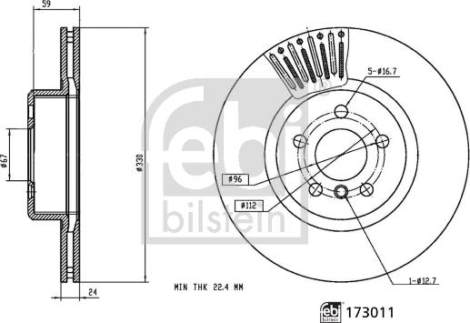 Febi Bilstein 173011 - Disc frana parts5.com