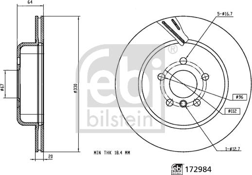 Febi Bilstein 172984 - Disco de freno parts5.com