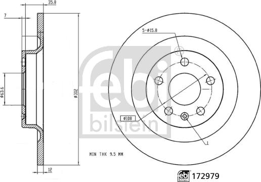 Febi Bilstein 172979 - Brake Disc parts5.com