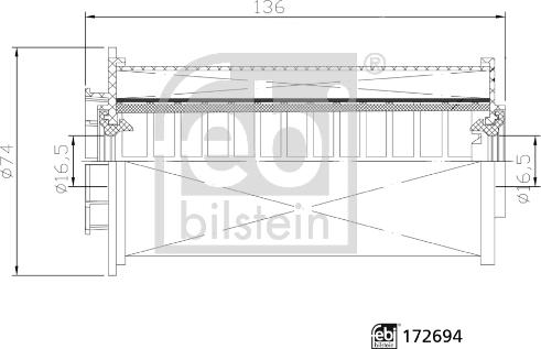 Febi Bilstein 172694 - Filtro combustible parts5.com