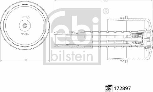 Febi Bilstein 172897 - Pokrywa, obudowa filtra oleju parts5.com