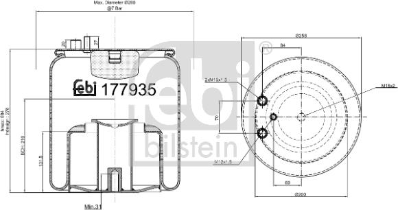 Febi Bilstein 177935 - Mieszek, klimatyzacja parts5.com