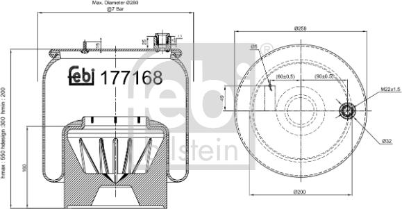 Febi Bilstein 177168 - Mieszek, klimatyzacja parts5.com