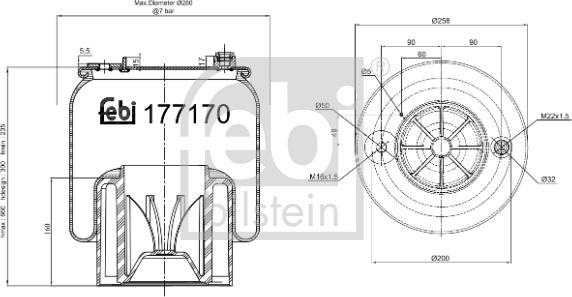 Febi Bilstein 177170 - Mijeh, zračni ovjes parts5.com