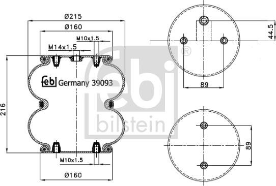 Febi Bilstein 39093 - Mieszek, klimatyzacja parts5.com