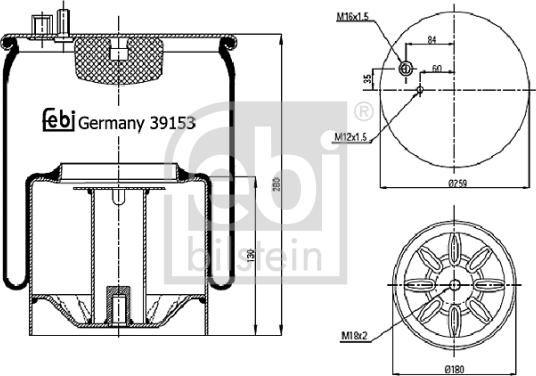 Febi Bilstein 39153 - Маншон, въздушно окачване parts5.com