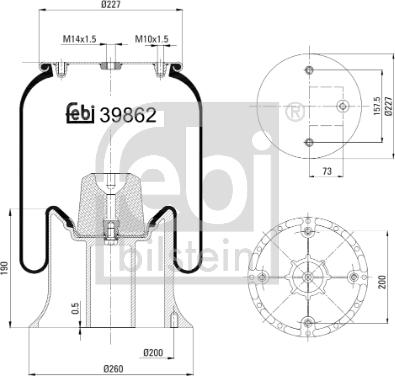 Febi Bilstein 39862 - Mijeh, zračni ovjes parts5.com