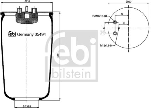 Febi Bilstein 35494 - Burduf, suspensie pneumatica parts5.com