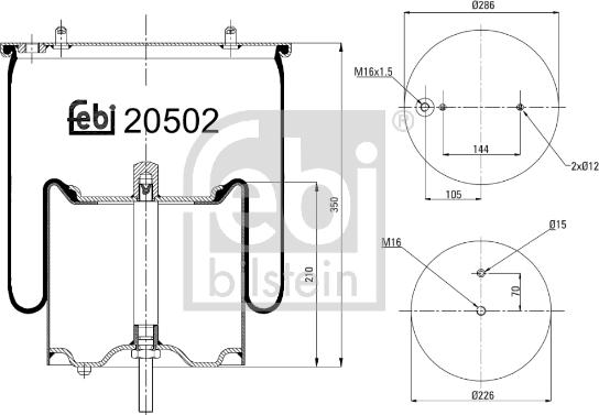 Febi Bilstein 20502 - Кожух пневматической рессоры parts5.com