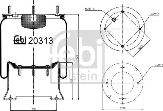 Febi Bilstein 20313 - Кожух пневматической рессоры parts5.com