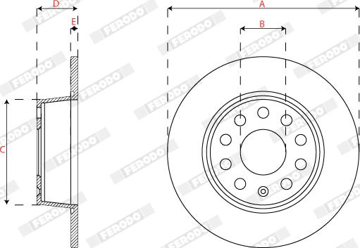 Ferodo DDF2825C - Δισκόπλακα parts5.com