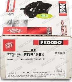 Ferodo FDB1968 - Brake Pad Set, disc brake parts5.com