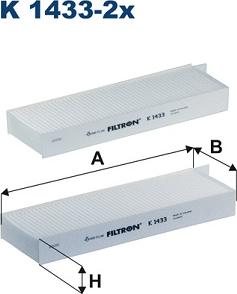 Filtron K 1433-2x - Filter, interior air parts5.com