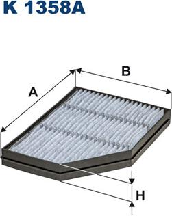 Filtron K1358A - Filtr, wentylacja przestrzeni pasażerskiej parts5.com