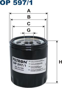 Filtron OP597/1 - Oil Filter parts5.com