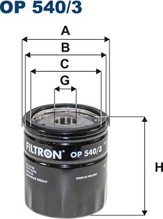 Filtron OP540/3 - Öljynsuodatin parts5.com