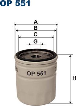 Filtron OP551 - Масляный фильтр parts5.com