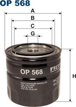 Filtron OP568 - Масляный фильтр parts5.com