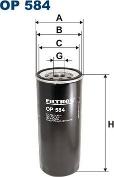 Filtron OP584 - Filtro de aceite parts5.com