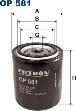 Filtron OP581 - Маслен филтър parts5.com