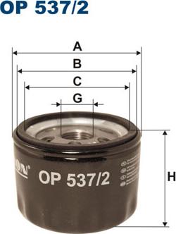 Filtron OP537/2 - Oil Filter parts5.com