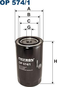 Filtron OP574/1 - Filtro de aceite parts5.com