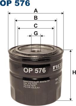 Filtron OP576 - Маслен филтър parts5.com