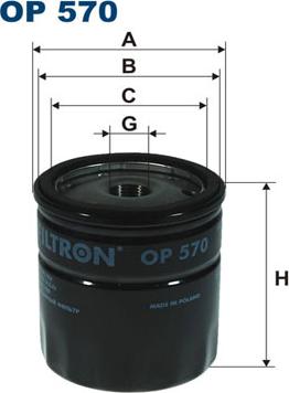 Filtron OP570 - Маслен филтър parts5.com