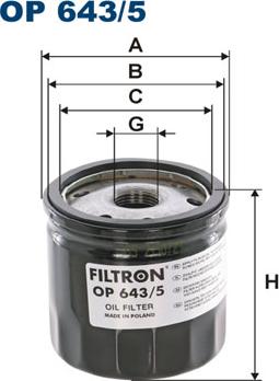 Filtron OP643/5 - Масляный фильтр parts5.com