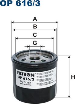 Filtron OP616/3 - Filtr oleju parts5.com