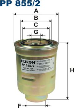 Filtron PP855/2 - Filtro combustible parts5.com