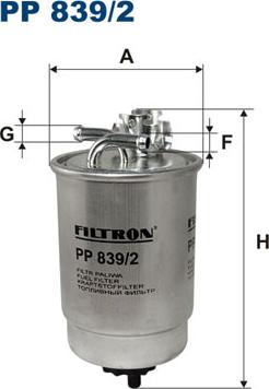 Filtron PP839/2 - Filtro combustible parts5.com