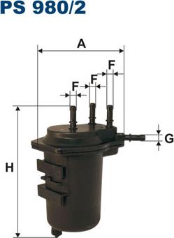 Filtron PS980/2 - Топливный фильтр parts5.com