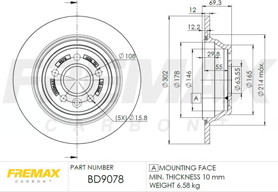 FREMAX BD-9078 - Brzdový kotúč parts5.com