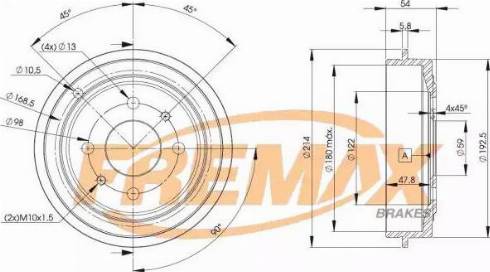 FREMAX BD-9325 - Bęben hamulcowy parts5.com