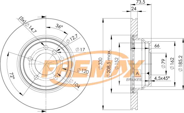 FREMAX BD-4645 - Тормозной диск parts5.com