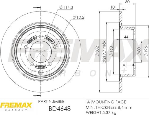 FREMAX BD-4648 - Disco de freno parts5.com