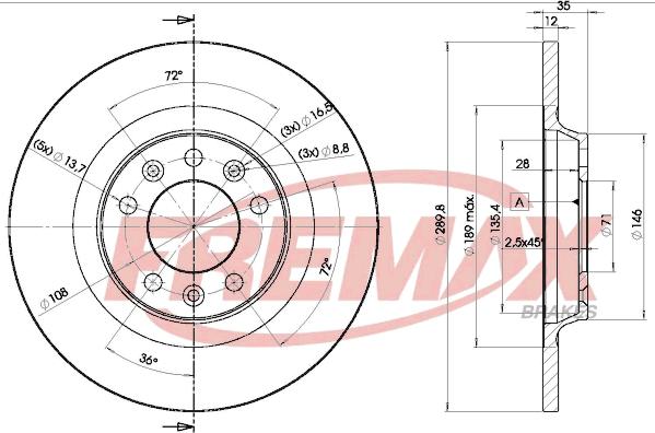 FREMAX BD-4609 - Brake Disc parts5.com