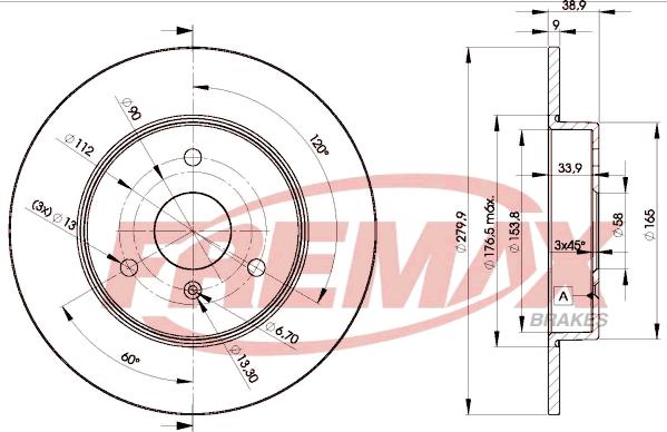 FREMAX BD-4341 - Zavorni kolut parts5.com