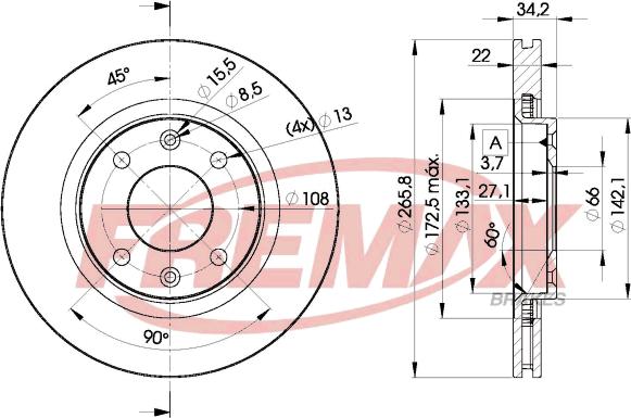 FREMAX BD-4750 - Zavorni kolut parts5.com