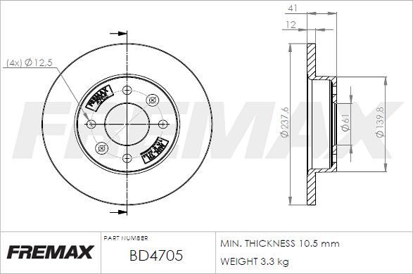 FREMAX BD-4705 - Jarrulevy parts5.com