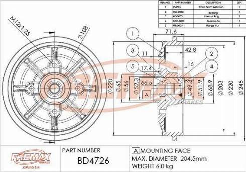 FREMAX BD-4726-KT - Fren kampanası parts5.com